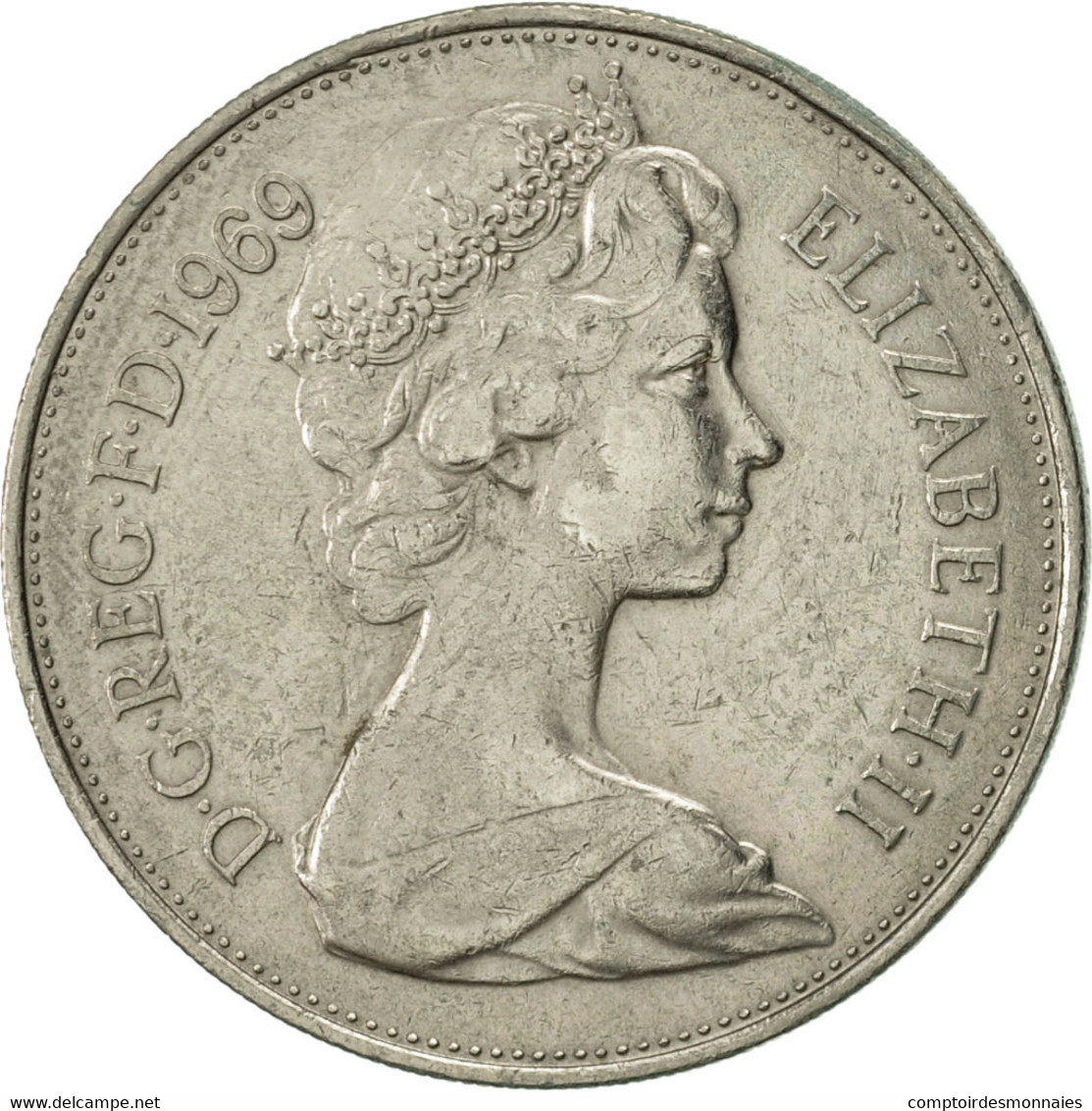 Monnaie, Grande-Bretagne, Elizabeth II, 10 New Pence, 1969, TTB, Copper-nickel - Altri & Non Classificati