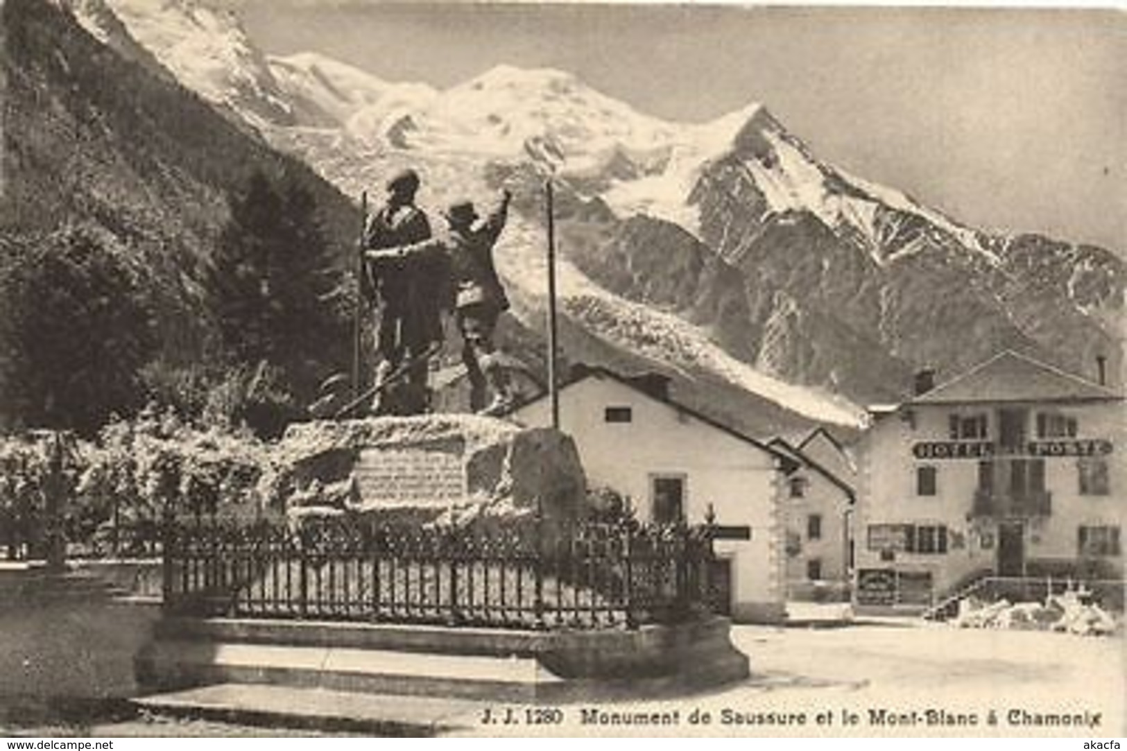 CPA J. J. 1280 Monument De Saussure Et Le Mont-Blanc A Chamonix (124429) - Autres & Non Classés