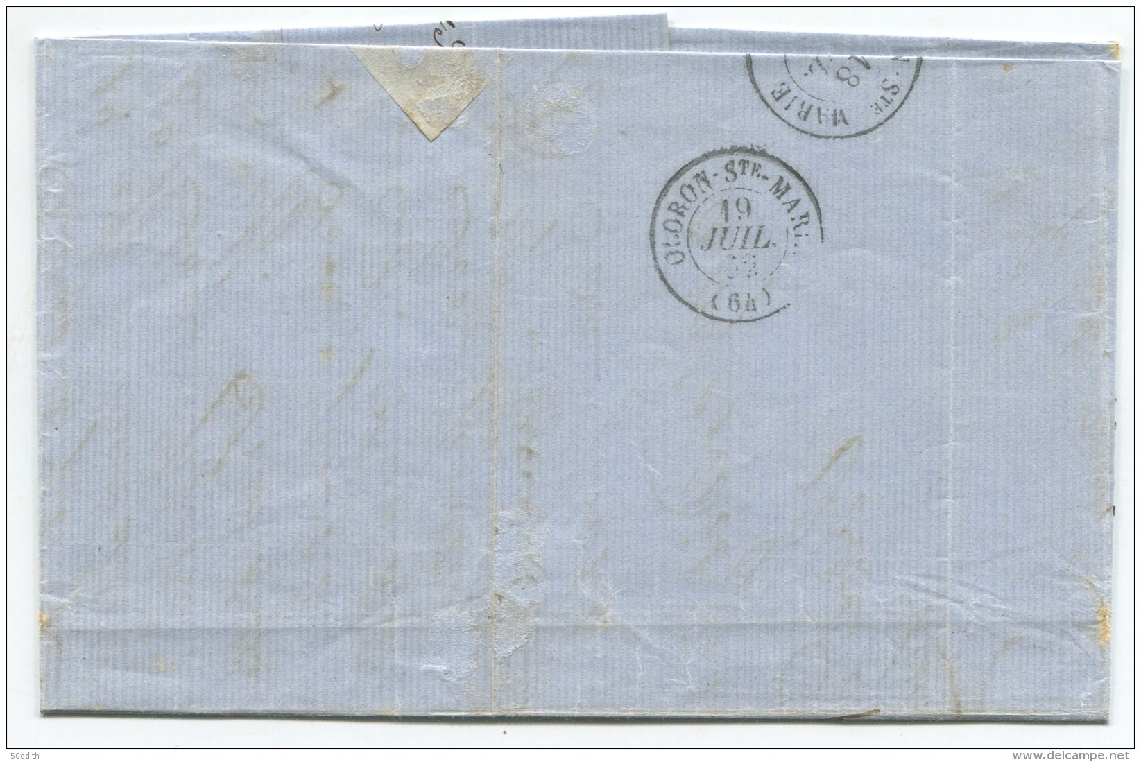 N° 14  Type II Bloc De 4 + Pc 144 / Lettre De Arudy (basses Pyrénées, Pyrénées Atlantiques)  Pour Oloron Ste Marie - 1853-1860 Napoleon III