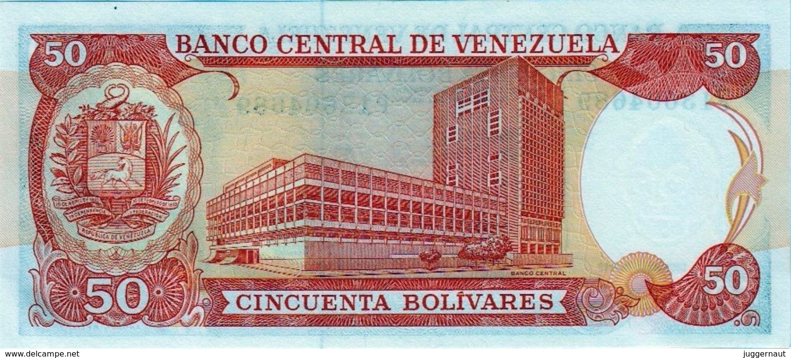 VENEZUELA 50 BOLIVIARES BANKNOTE 1992 PICK NO.65 UNCIRCULATED UNC - Venezuela