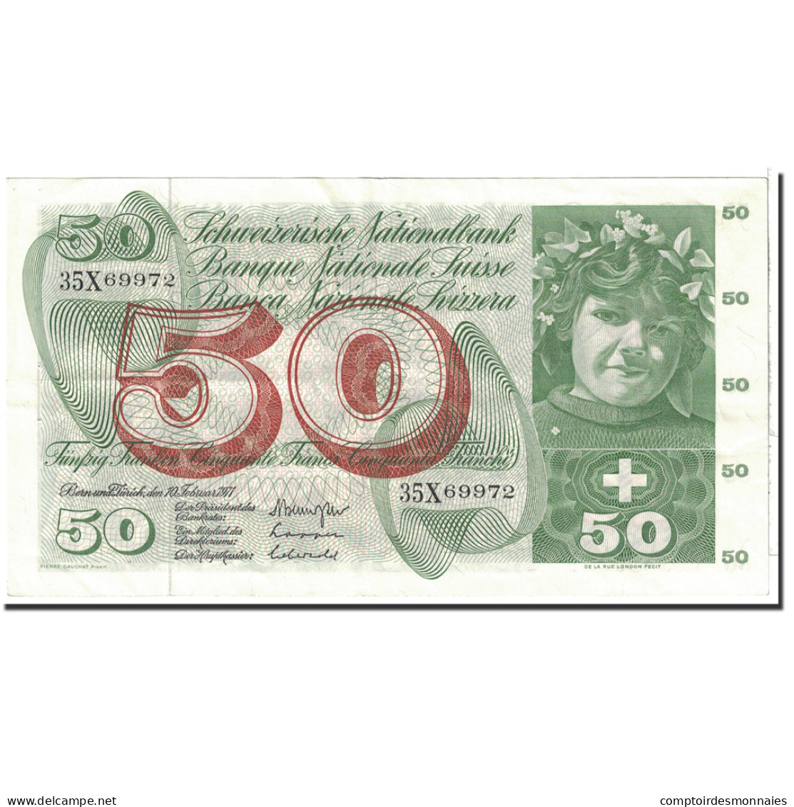 Billet, Suisse, 50 Franken, 1971, 1971-02-10, KM:48k, SUP - Switzerland