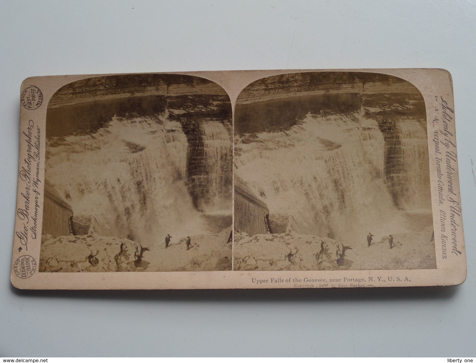 Upper Falls Of The GENESEE, Near PORTAGE N.Y. - U.S.A. / Stereo Photo Barker / Underwood ( Look For Detail ) ! - Fotos Estereoscópicas