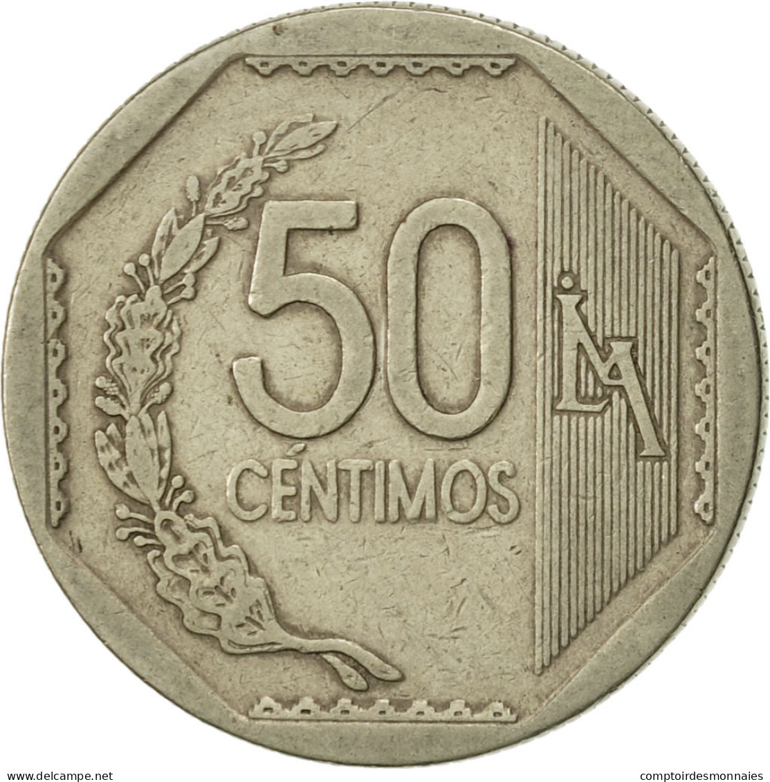 Monnaie, Pérou, 50 Centimos, 2003, Lima, TTB, Copper-Nickel-Zinc, KM:307.4 - Pérou