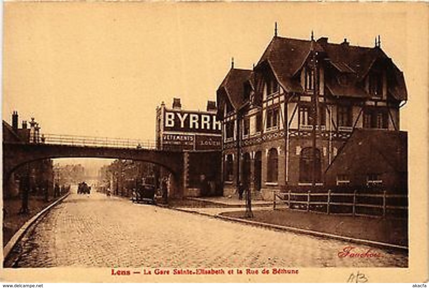 CPA LENS La Gare Sainte Elisabeth Et La Rue De Bethune (405748) - Sonstige & Ohne Zuordnung