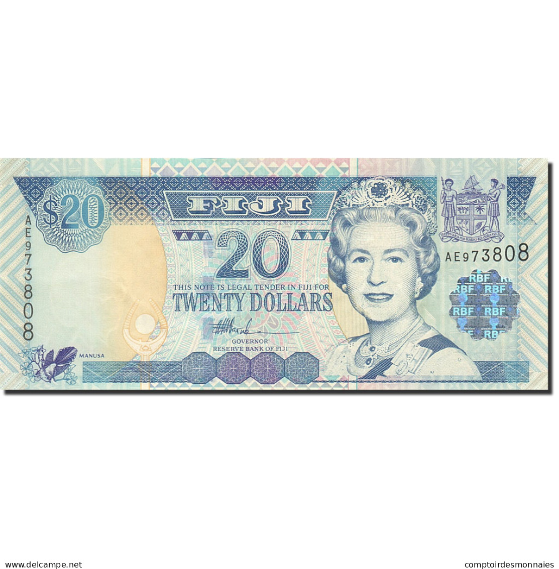 Billet, Fiji, 20 Dollars, 2002, Undated (2002), KM:107a, NEUF - Figi