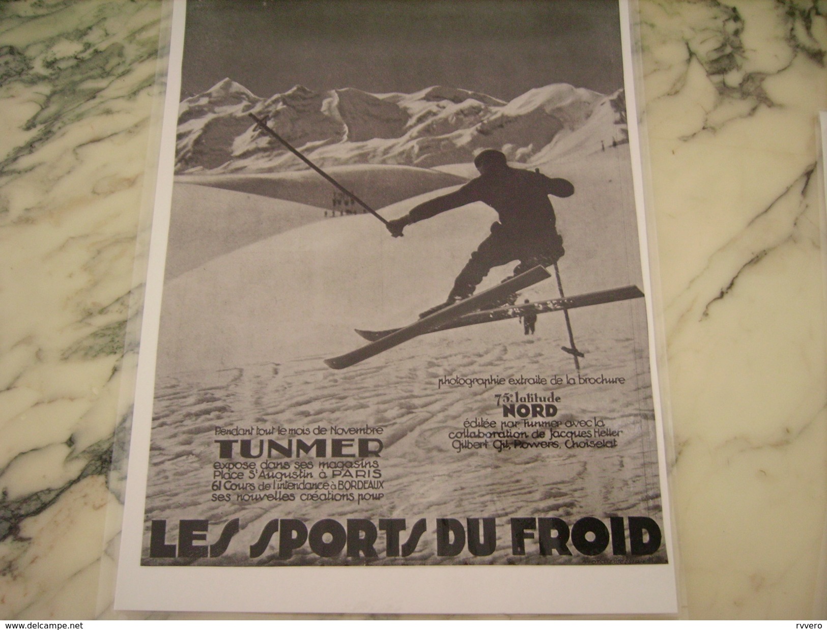 ANCIENNE PUBLICITE MAGASIN TUNMER LES SPORT DU FROID - Sports D'hiver