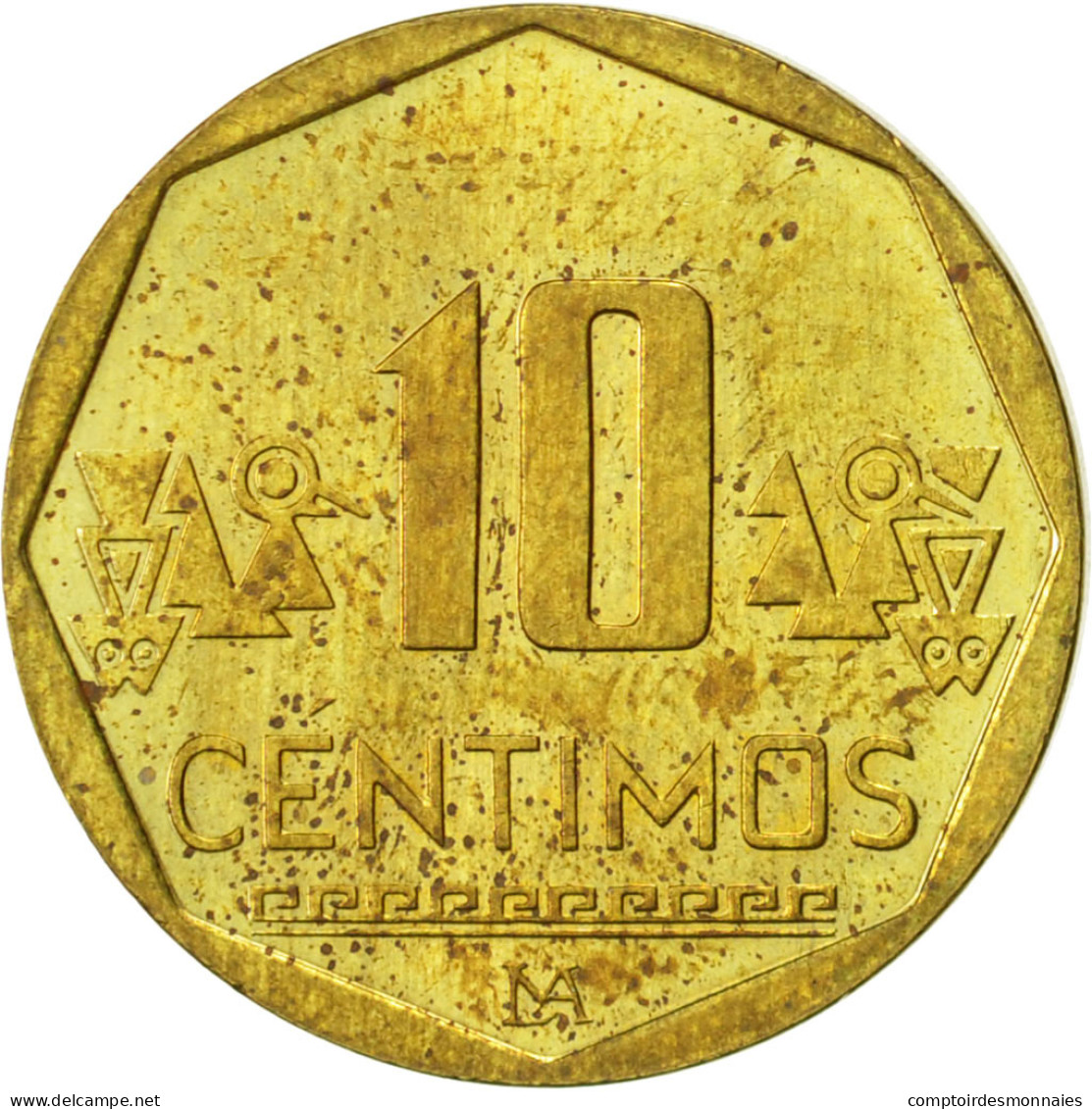 Monnaie, Pérou, 10 Centimos, 2010, Lima, TTB, Laiton, KM:305.4 - Peru