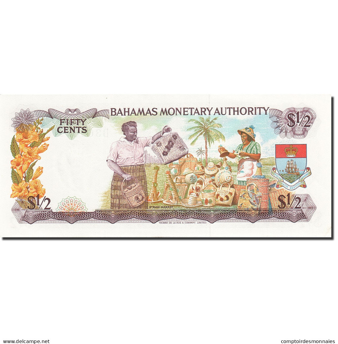 Billet, Bahamas, 1/2 Dollar, 1968, 1968, KM:26a, SPL - Bahamas
