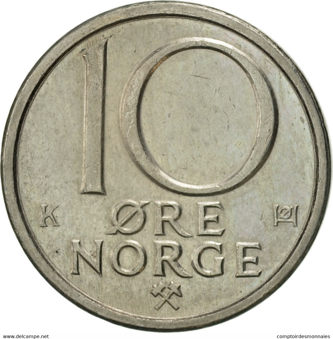 Monnaie, Norvège, Olav V, 10 Öre, 1983, TTB+, Copper-nickel, KM:416 - Norvège