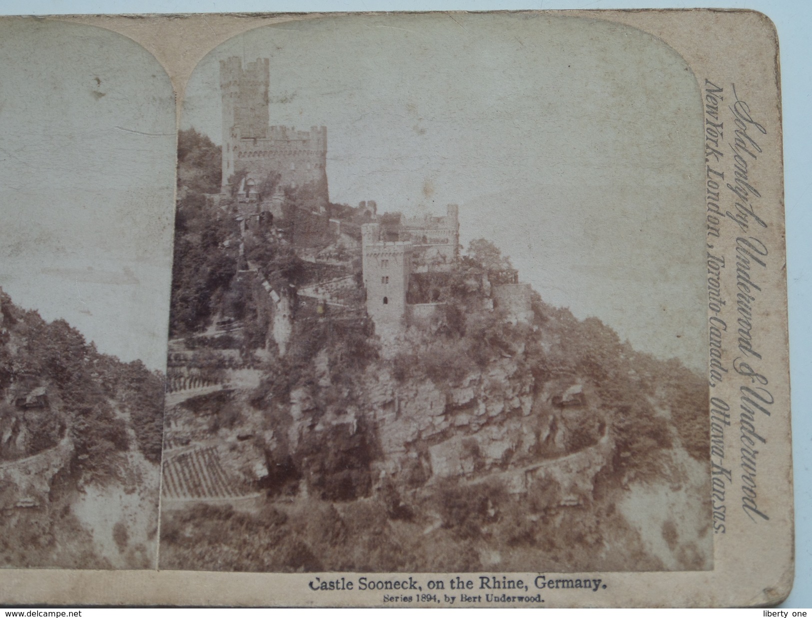Castle SONNECK On The Rhine - Germany / Stereo Photo Jarvis / Underwood...... ( Look For Detail ) ! - Fotos Estereoscópicas