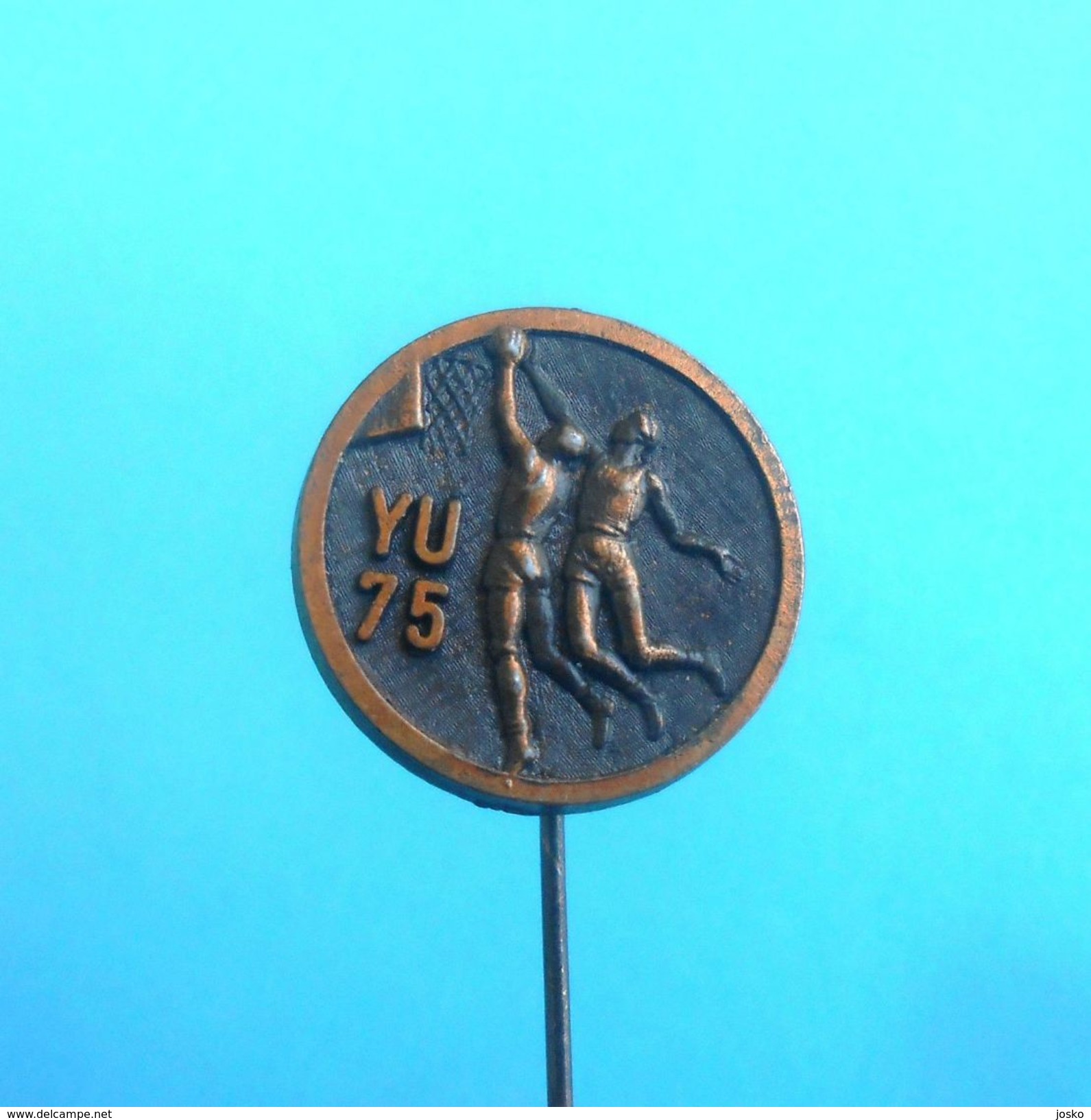 FIBA EuroBasket 1975 - Vintage Pin Badge Basketball Basket-ball Baloncesto Pallacanestro Anstecknadel - Basketball