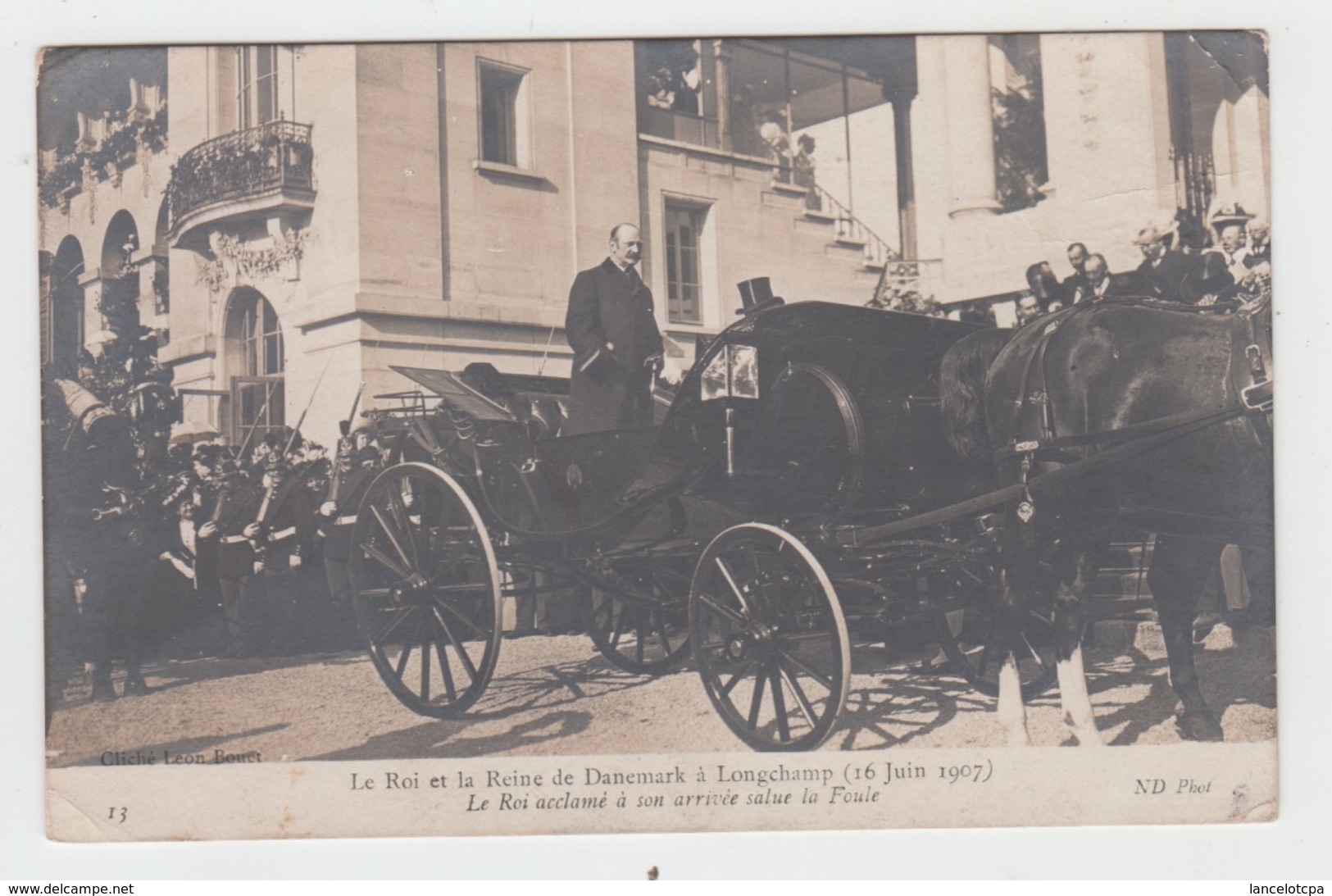 75 - PARIS LONGCHAMP / LE ROI ET LA REINE DU DANEMARK Le 16 JUIN 1907 - Autres & Non Classés