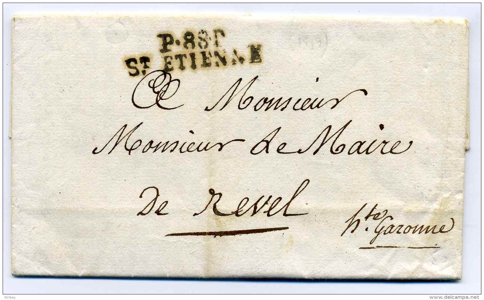 P88P SAINT ETIENNE + Cachet MAIRE De ST Etienne / Dept De La Loire / Mai 1819 - 1801-1848: Precursors XIX