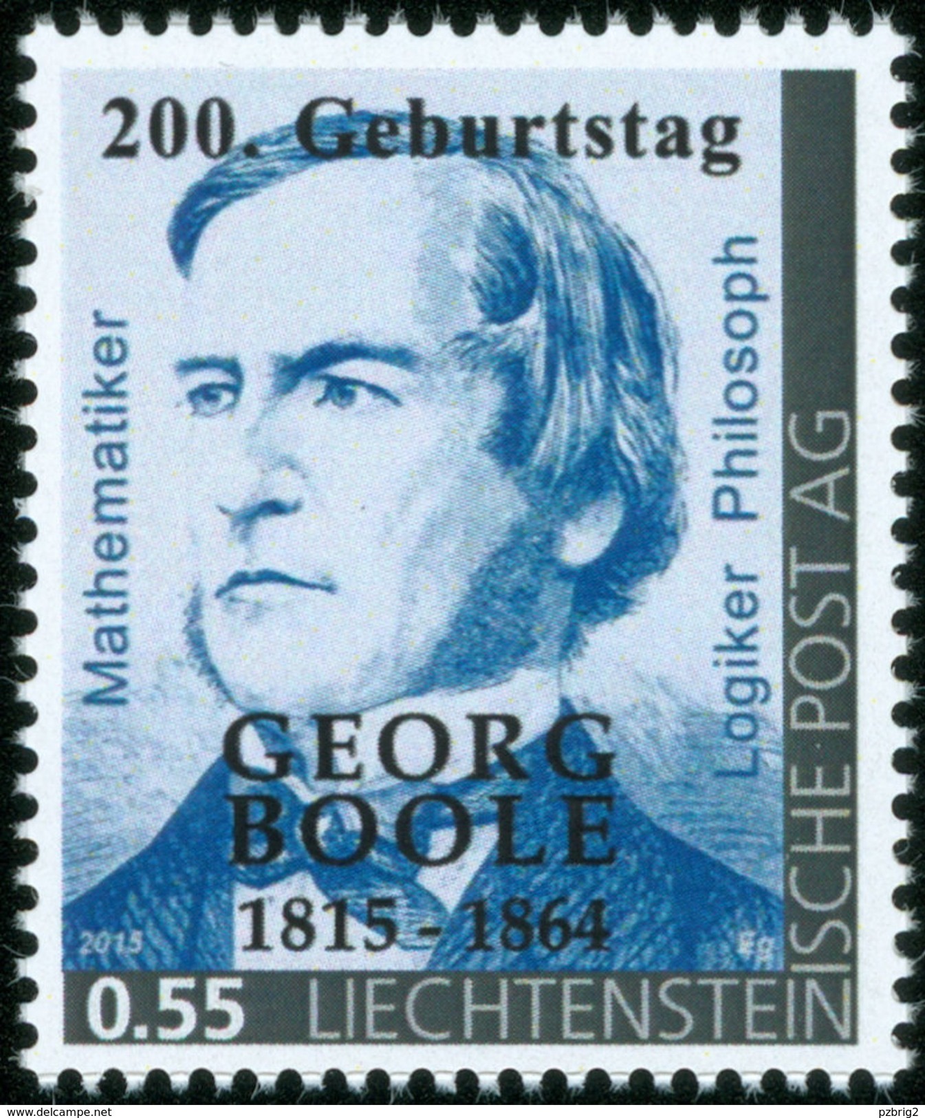 BOOLE, G. - Liechtenstein 2015, MNH ** - Mathematician, Mathematics, Mathematicien, 200th Birthday - " Die Marke" - Other & Unclassified