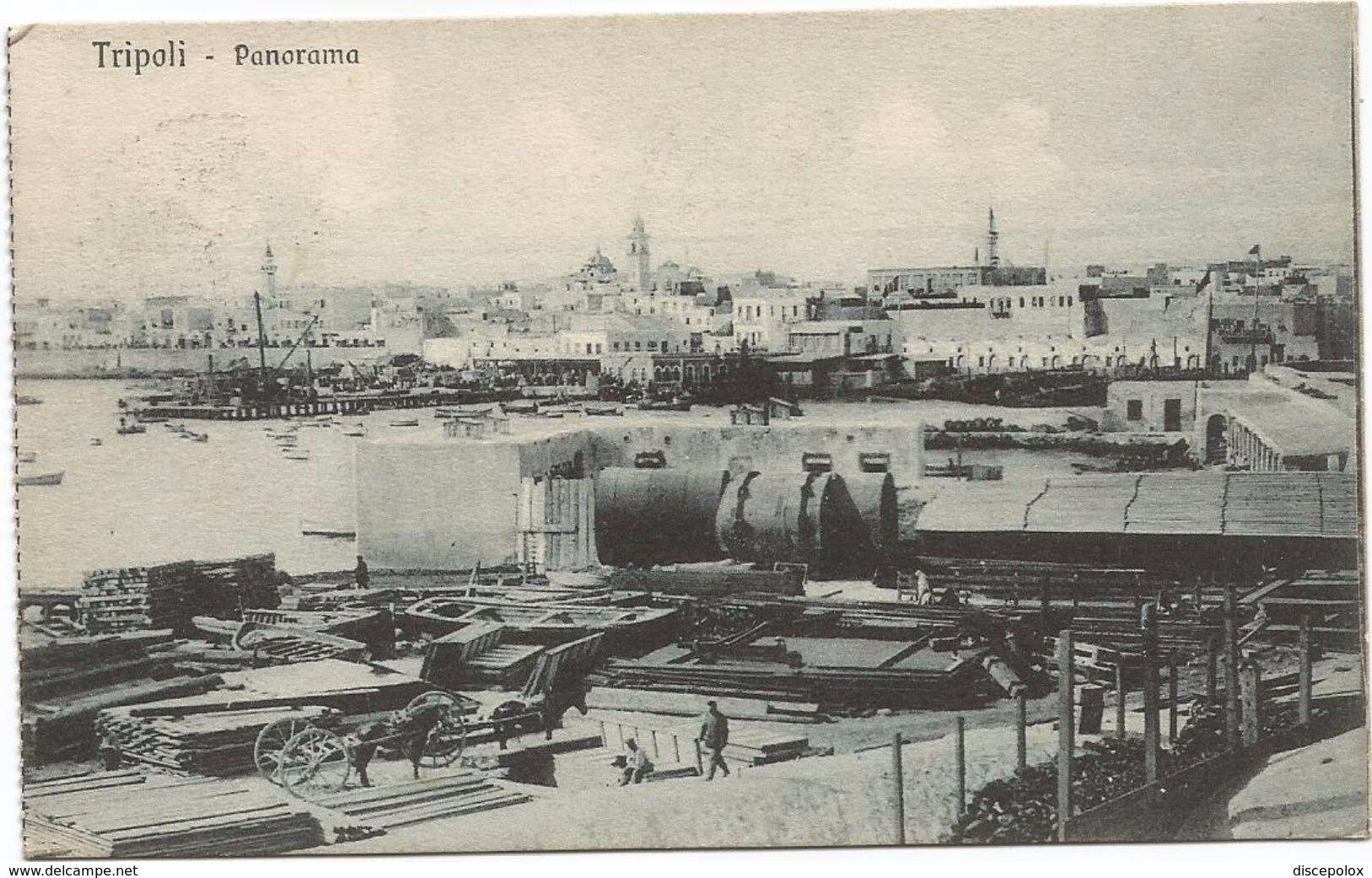 Z3755 Libia - Tripoli - Panorama Del Porto - Guerra Italo Turca 1912 - Franchigia Comando Divisione Distribuzione - Libia