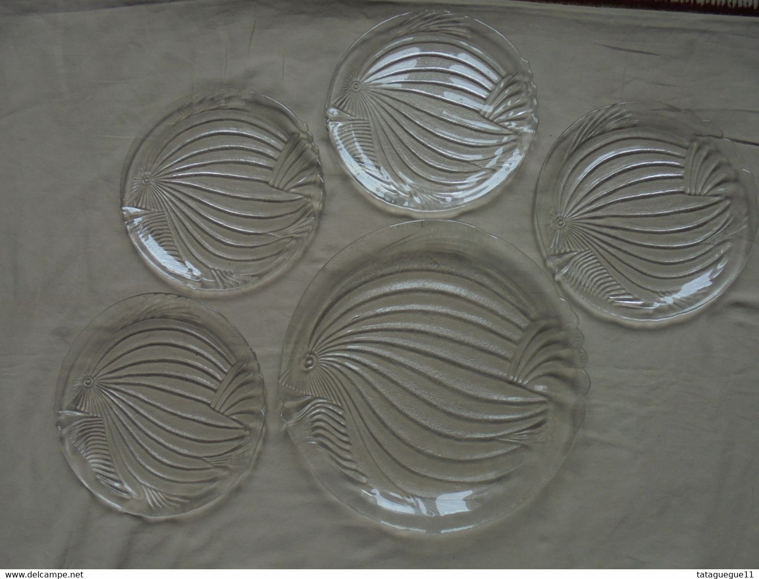 Vintage - Service à Poisson - Grand Plat + 4 Assiettes Made In GDR - Plats