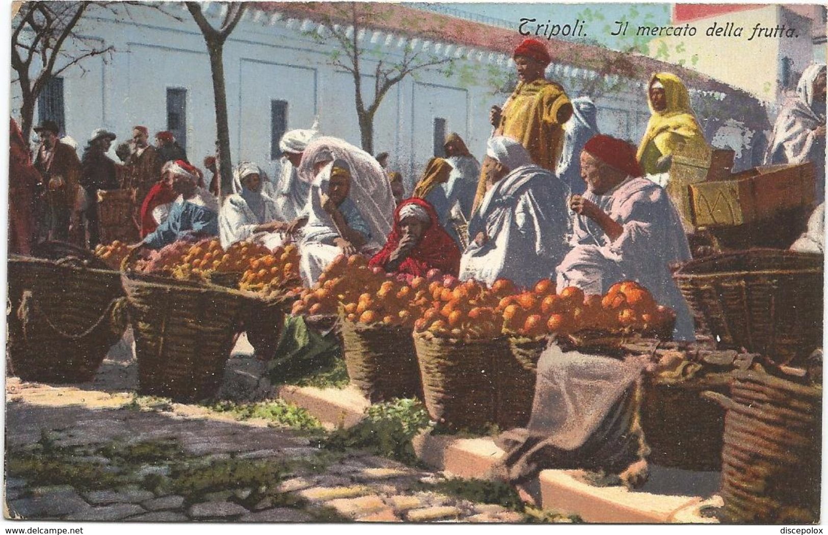 Z3760 Tripoli - Mercato Della Frutta - Guerra Italo Turca 1912 - Franchigia Regia Nave Incrociatore Flavio Gioia - Libia