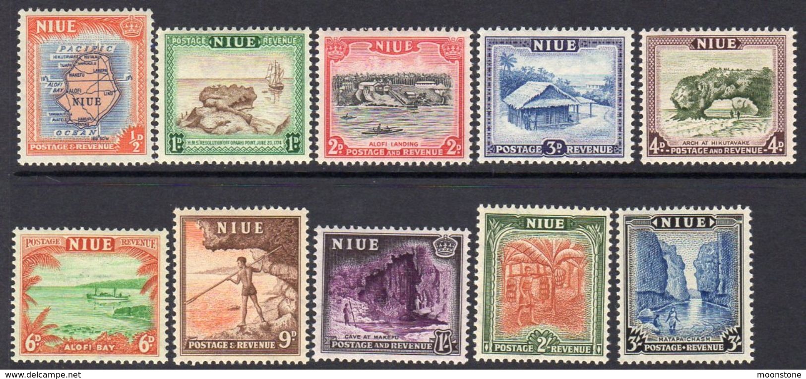 Niue 1950 Definitive Set Of 10, MNH, SG 113/22 - Niue