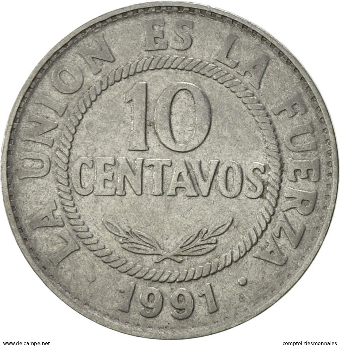 Monnaie, Bolivie, 10 Centavos, 1991, TTB+, Stainless Steel, KM:202 - Bolivie