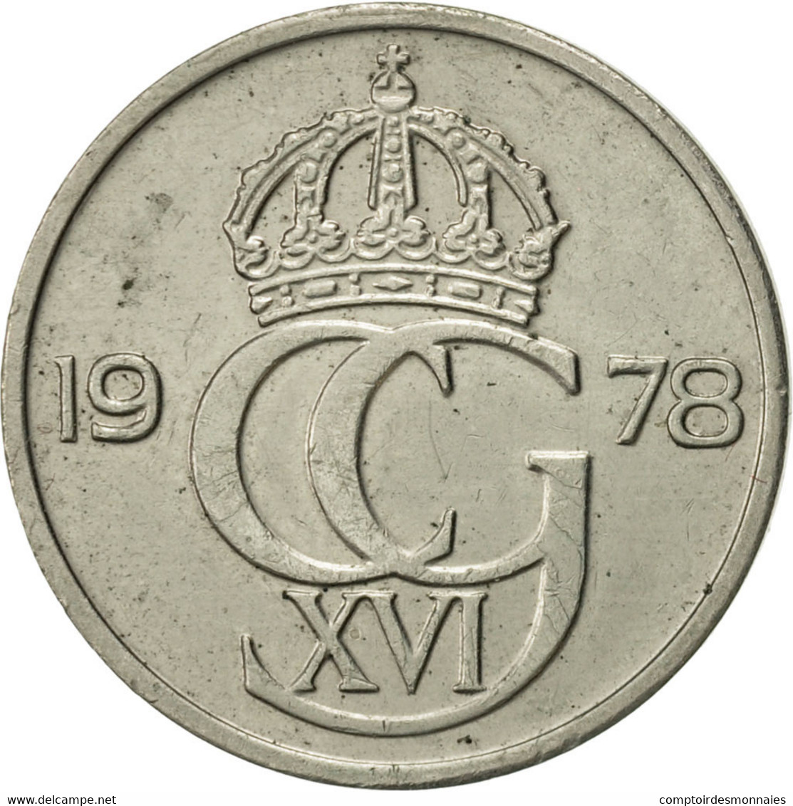 Monnaie, Suède, Carl XVI Gustaf, 50 Öre, 1978, TTB+, Copper-nickel, KM:855 - Suède