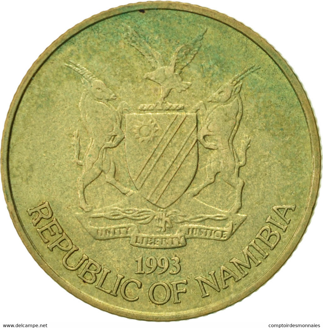 Monnaie, Namibia, Dollar, 1993, TTB, Laiton, KM:4 - Namibia