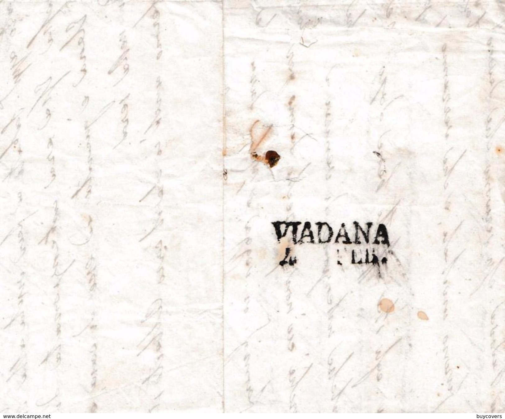 LV170 - LOMBARDO VENETO- Lettera Del 2 Febbraio 1852? Da Venezia A Viadana Con 45 Cent . Azzurro. FAMIGLIA STORICA- - Lombardo-Veneto