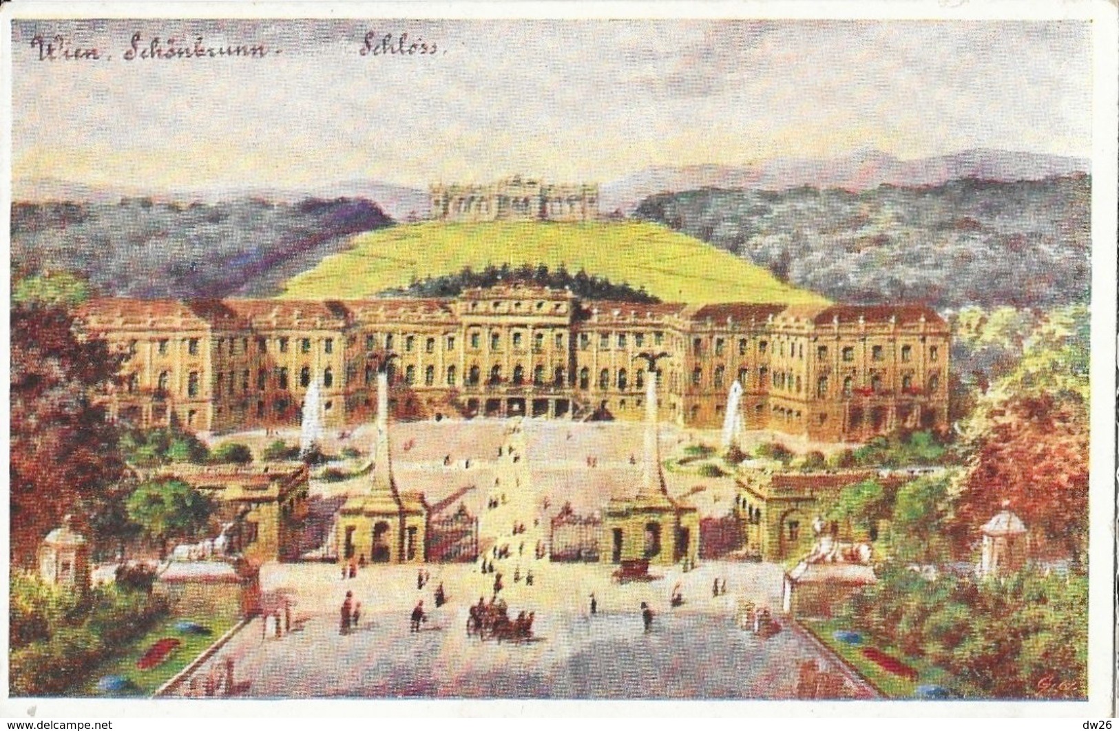 Wien - Schönbrunn Schloss Und Gloriette - Verlag Löw & Back - Carte Aquarell Kunst Non Circulée - Castello Di Schönbrunn