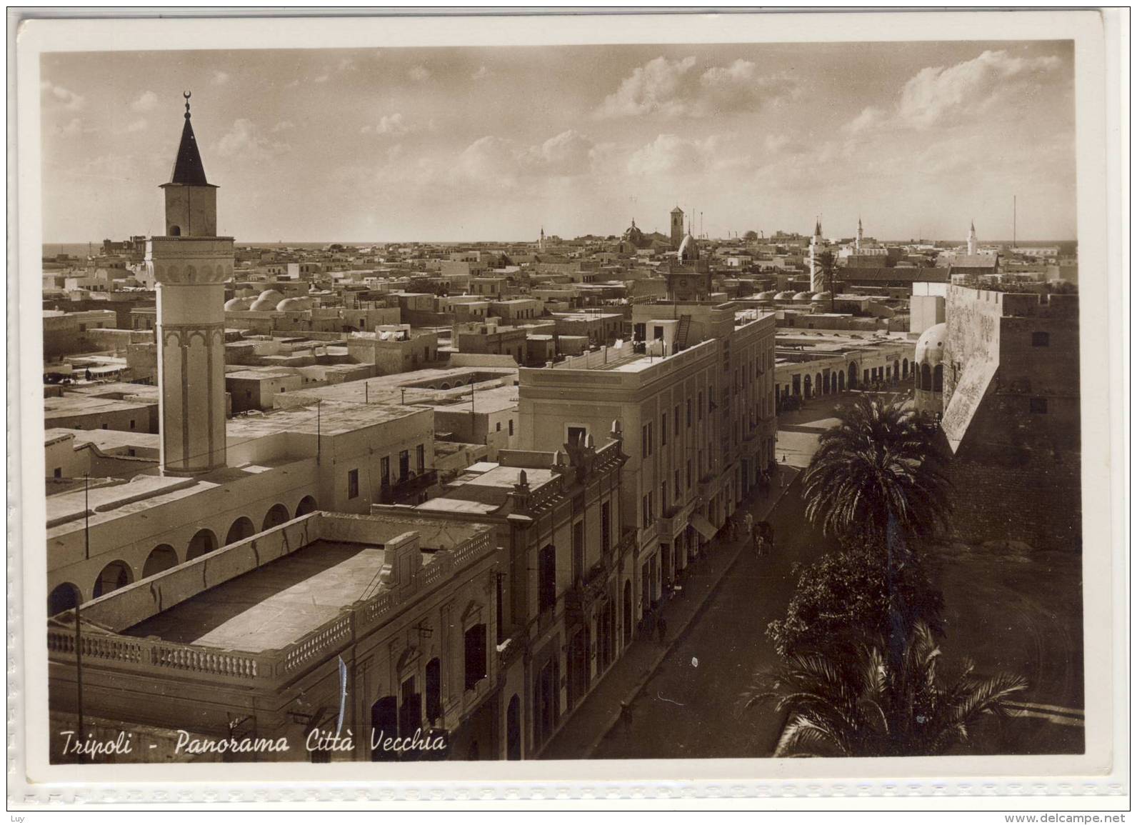 TRIPOLI - LIBYE LIBIA LIBYEN LIBYA Libya - Panorama Citta Vecchia, Old Town   1938 MINARET, Minarett, Minareto - Libye