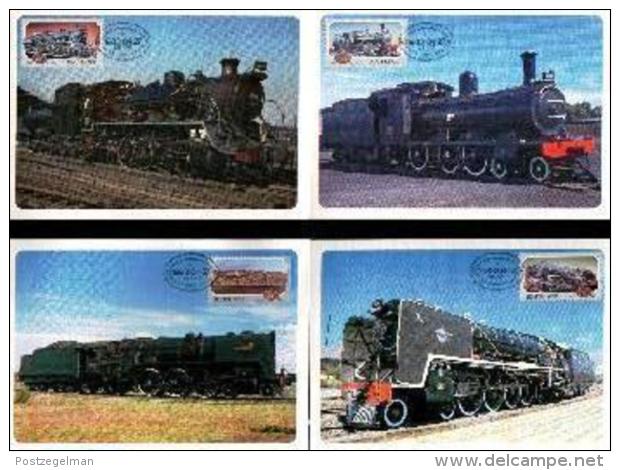 RSA, 1983, Mint Maxi Cards, MI Nr. 1-4, Locomotives - Covers & Documents