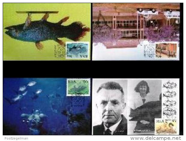 RSA, 1988, Mint Maxi Cards, MI Nr. 87-90,  Selakant Fish - Covers & Documents