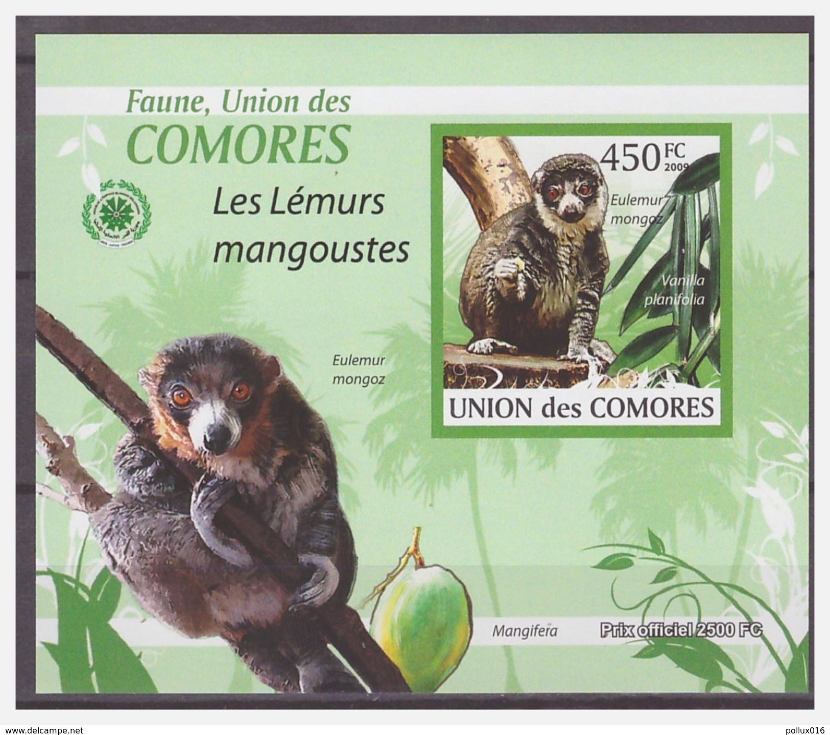 0394 Comores 2009 Apen Mangoest Ape Monkey Singe Mangoustes S/S MNH Imperf - Monkeys