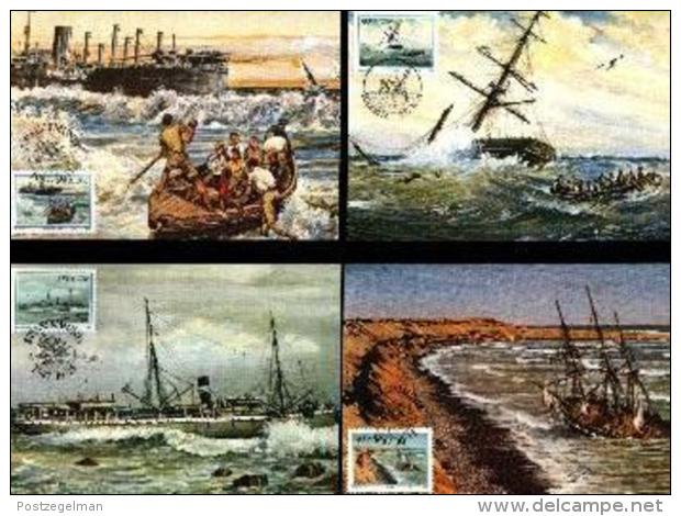 SWA, 1987 Mint Maxi Cards, MI Nr.58-61, Shipwrecks - South West Africa (1923-1990)