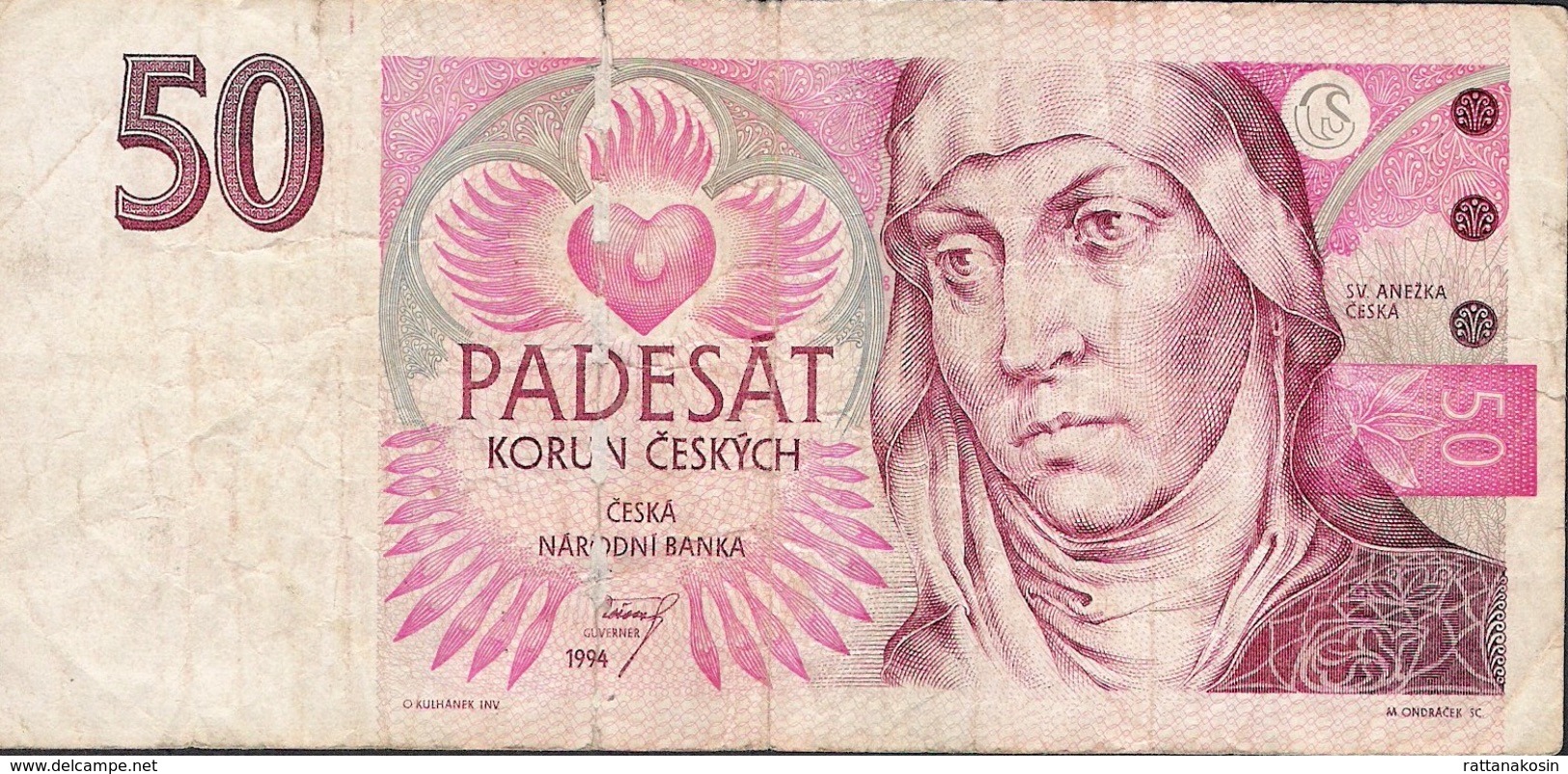 CZECH REPUBLIC  P11 50 KORUN 1994  #B21 FINE Folds NO P.h. ! - Czech Republic