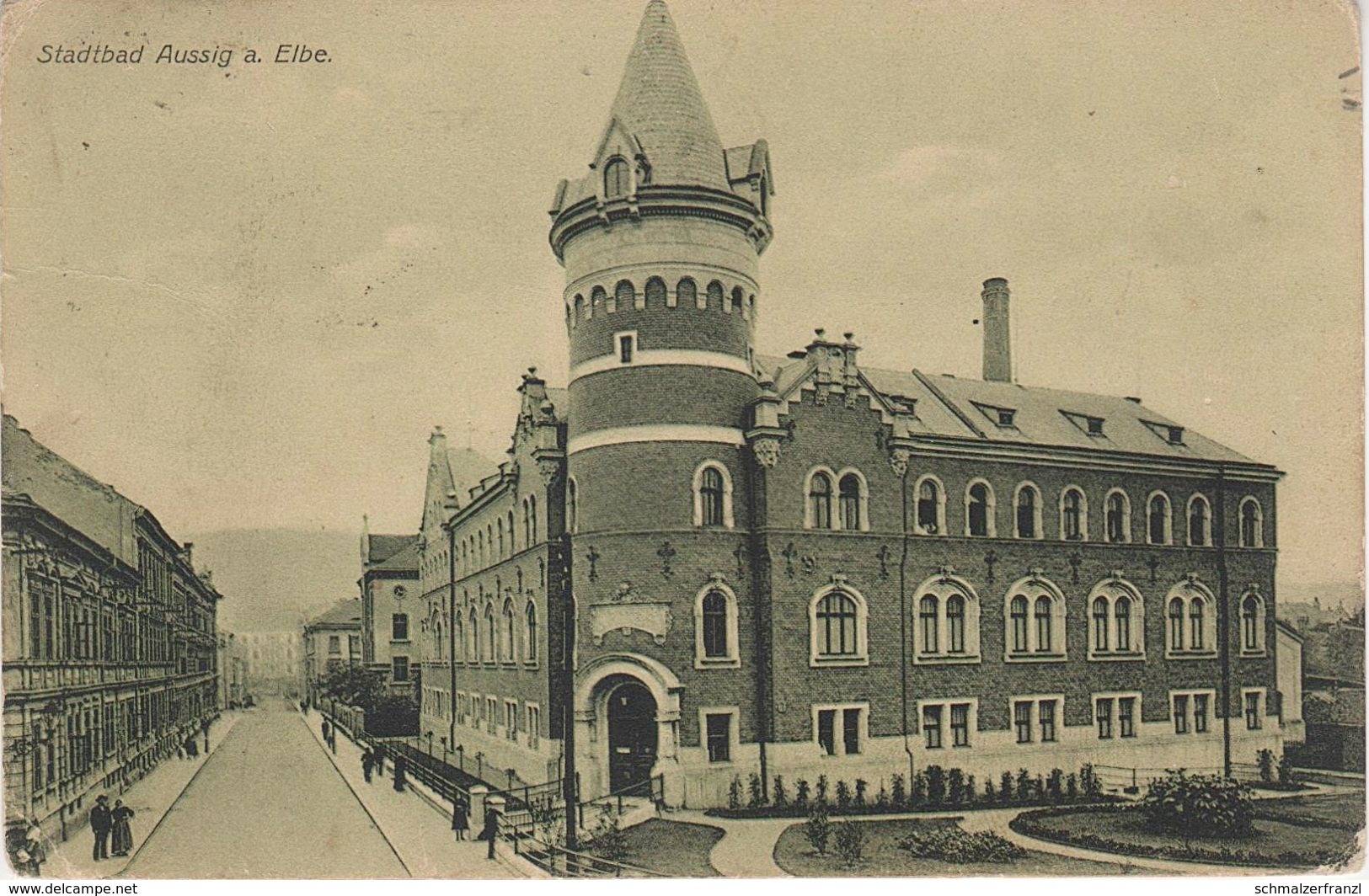 AK Aussig Elbe Usti Nad Labem Stadtbad Badehaus Schwimmbad A Schreckenstein Strekov Leitmeritz Litomerice Tetschen Decin - Sudeten