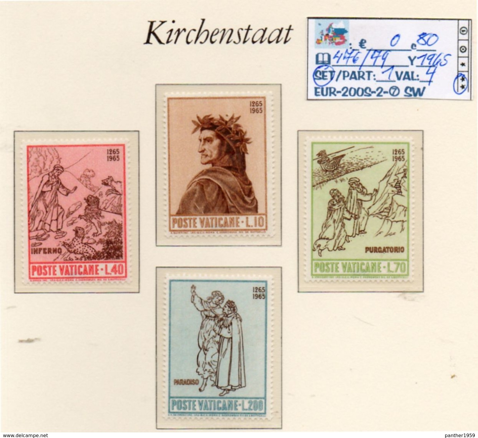 EUROPE: VATICAN# TOPICS#FAMOUS PEOPLE#DANTE# SET MNH** (EUR-200S-2) (07) - Unused Stamps