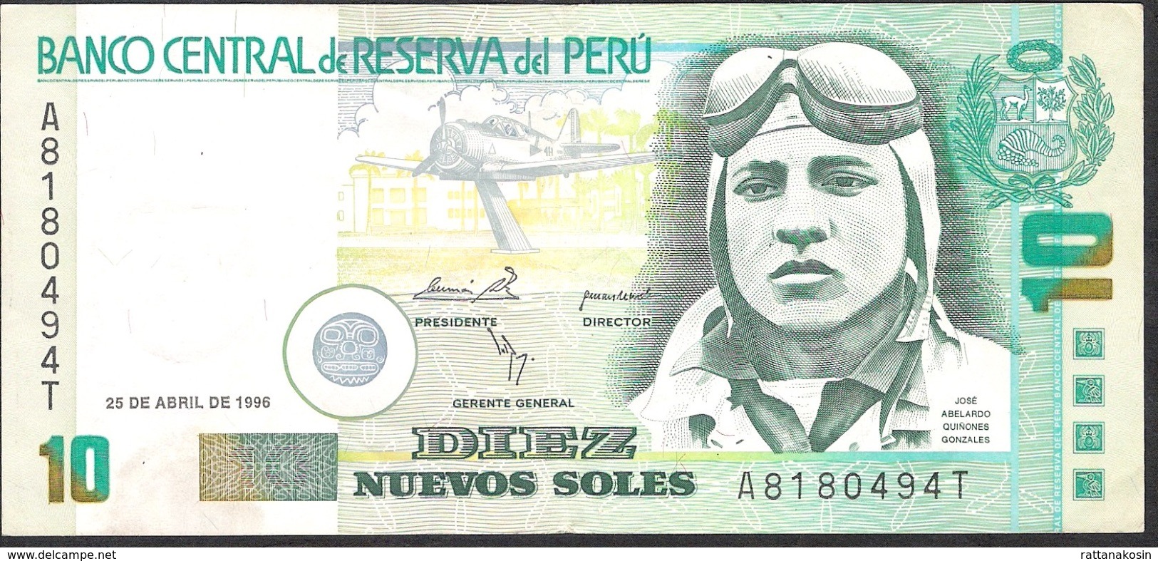 PERU P163  10 N.S.  25.4.1996  VF NO P.h. ! - Pérou