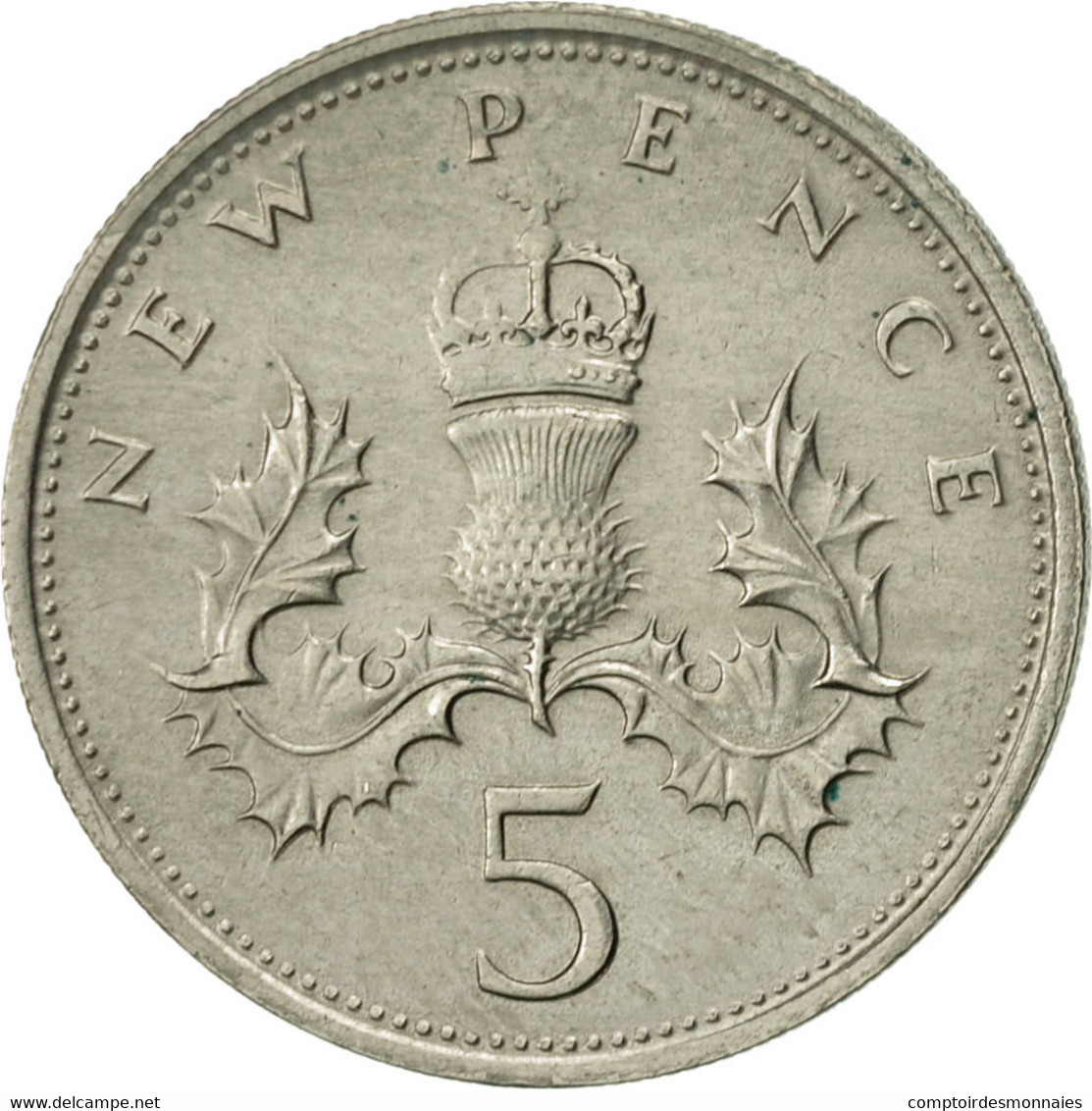 Monnaie, Grande-Bretagne, Elizabeth II, 5 New Pence, 1969, TTB, Copper-nickel - Other & Unclassified