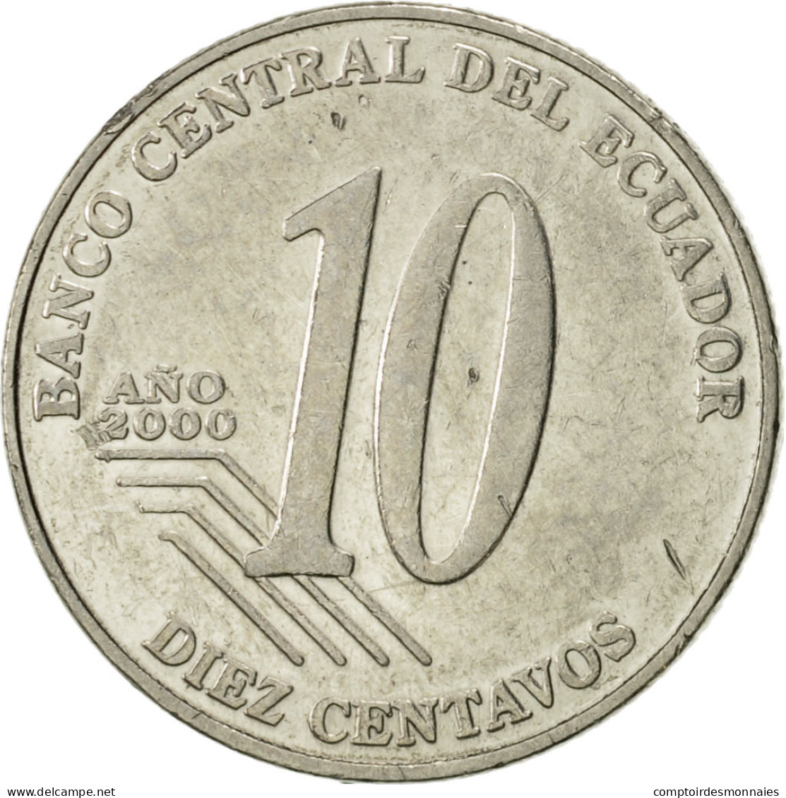 Monnaie, Équateur, 10 Centavos, Diez, 2000, TTB, Steel, KM:106 - Equateur