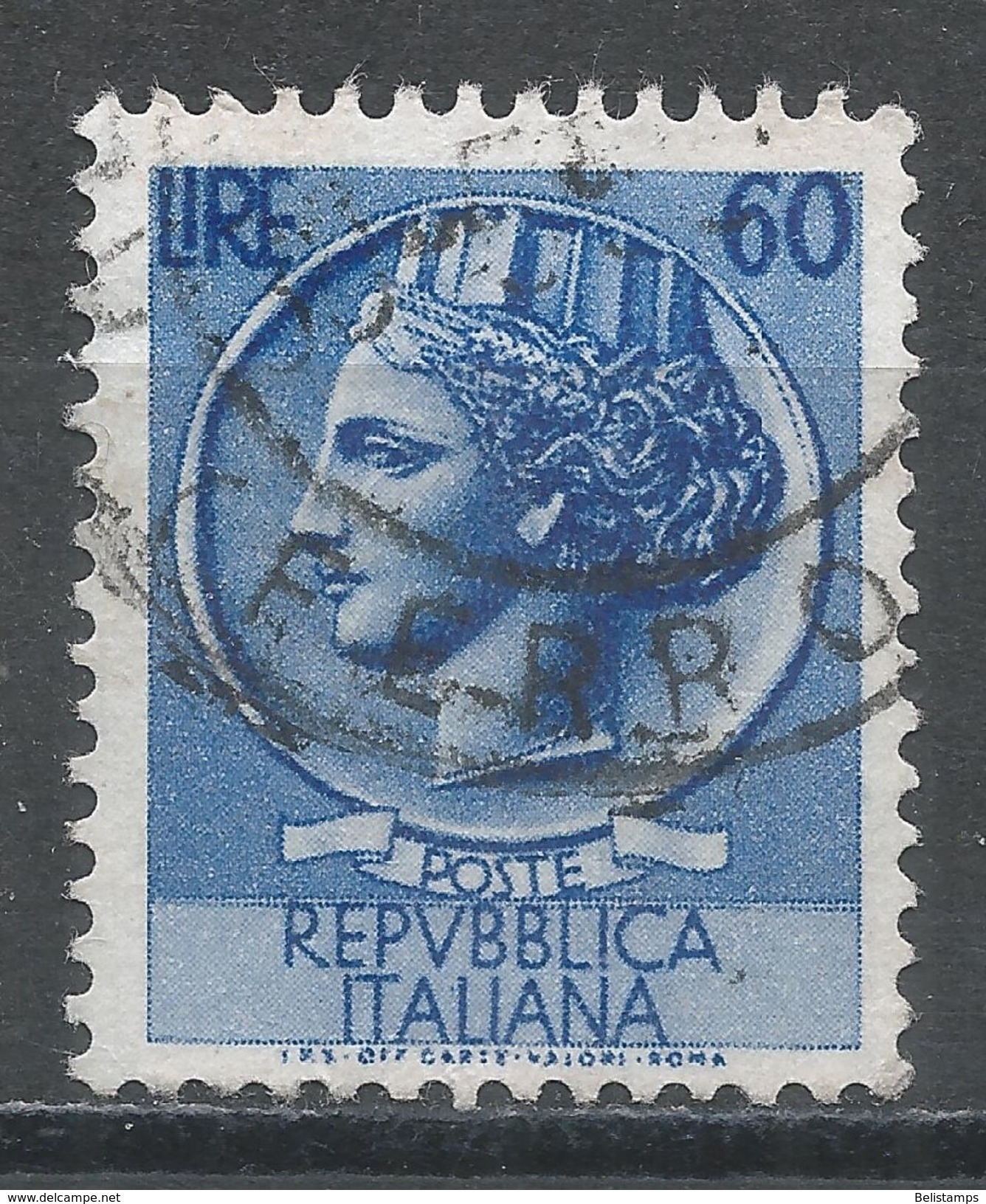 Italy 1953. Scott #632 (U) ''Italia'' After Syracusean Coin. - 1946-60: Afgestempeld
