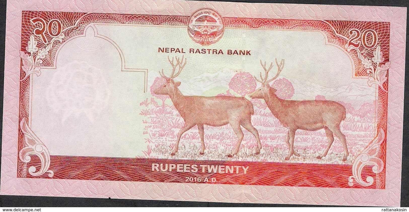 NEPAL NLP 20 RUPEES ND NEW TYPE 2016 2 DEERS ON BACK UNC. - Nepal