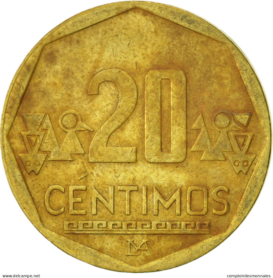 Monnaie, Pérou, 20 Centimos, 2010, Lima, TB+, Laiton, KM:306.4 - Peru