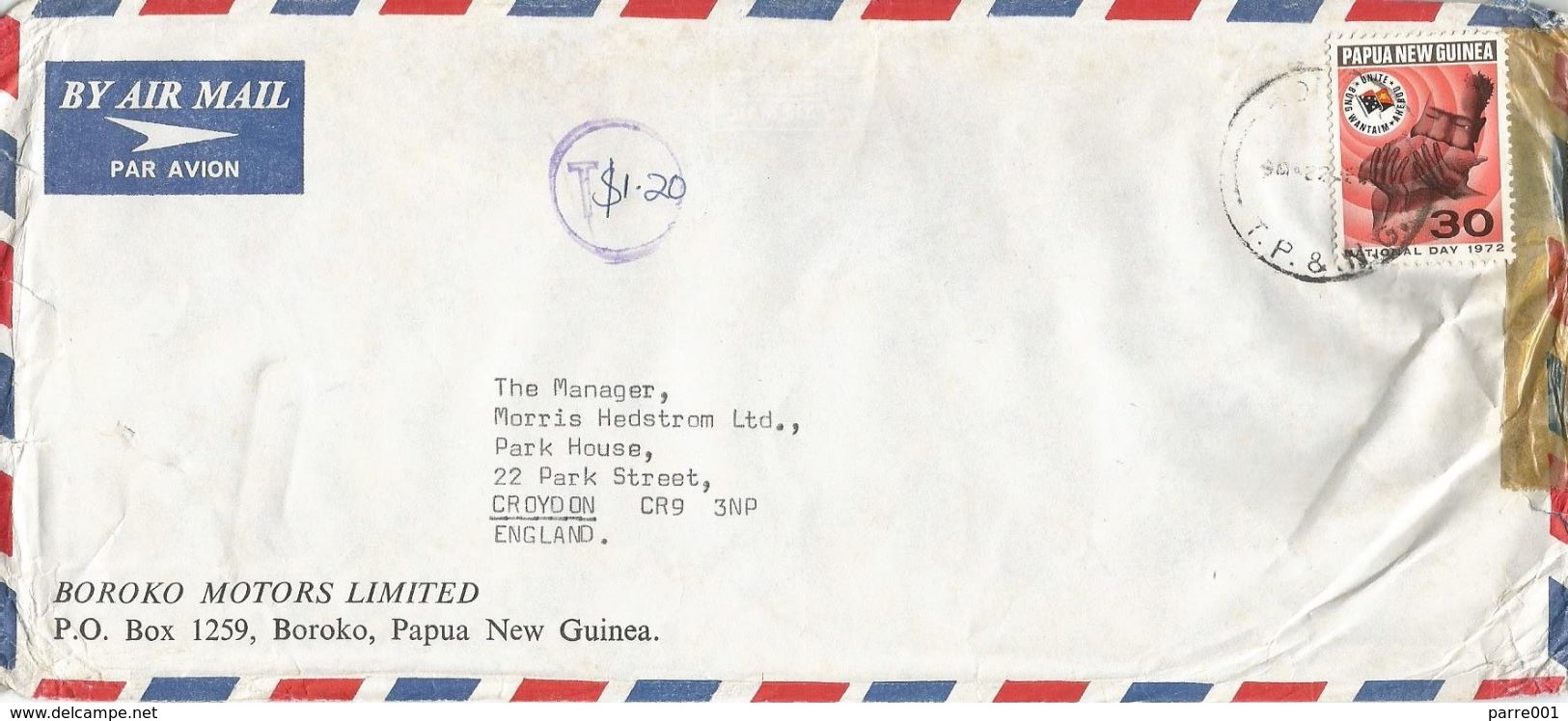 Papua New Guinea PNG 1972 Boroko Taxed Underfranked Cover - Papoea-Nieuw-Guinea