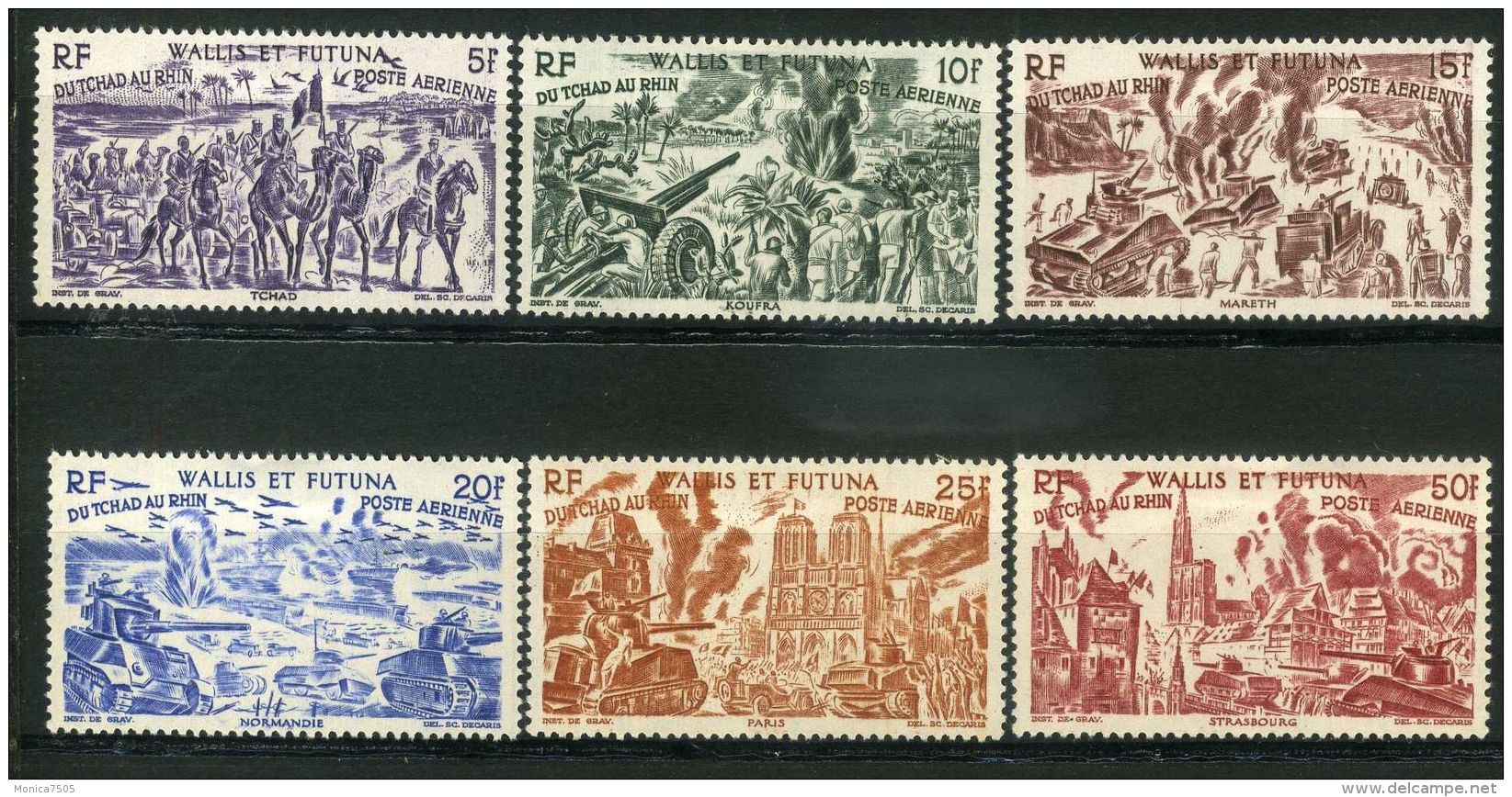 WALLIS ET FUTUNA ( AERIEN ) : Y&amp;T N°  5/10  TIMBRES  NEUFS  AVEC  TRACE  DE  CHARNIERE , A  VOIR . - Nuevos