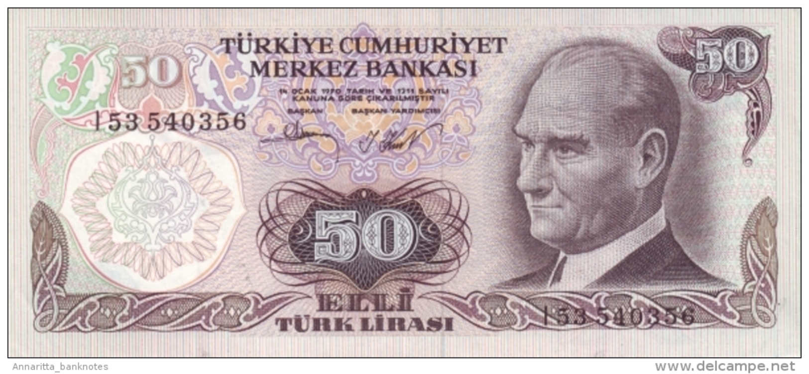 TURKEY 50 TURK LIRASI L.1970 (1981) P-188b UNC SIGN. 29 [TR265c] - Turkey