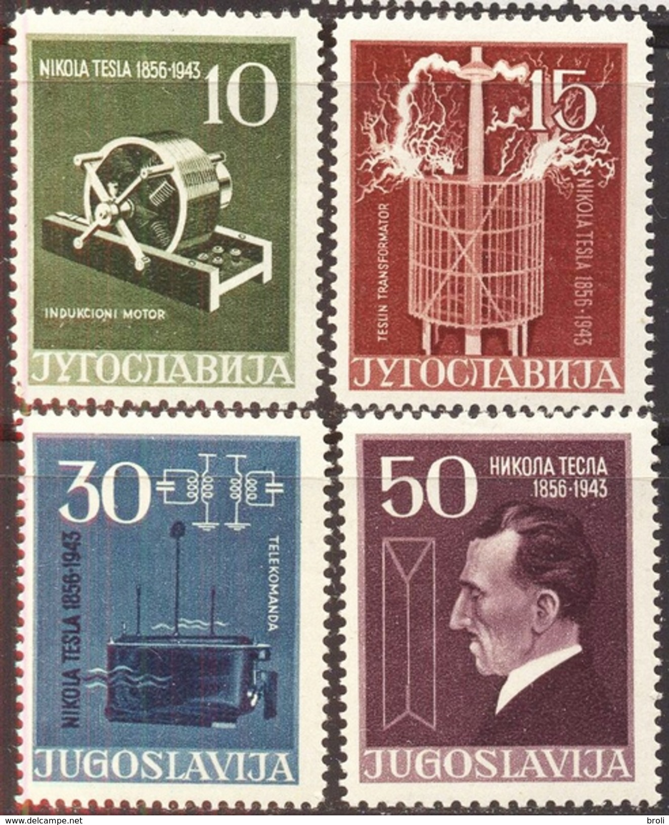 YUGOSLAVIA  - JUGOSLAVIA  -  TESLA + Difer. PERF -**MNH - 1956 - Neufs