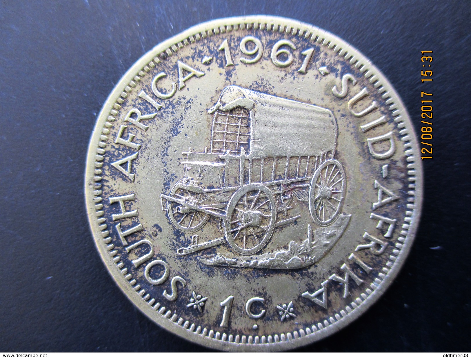 AFRIQUE DU SUD 1 Cent Chariot / Jan Van Riebeeck 1961 Pretoria SUP - Afrique Du Sud