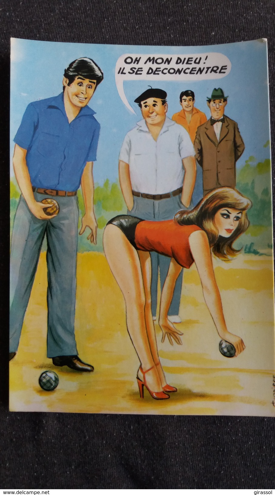 CPSM PETANQUE JEUX JOUEUR DE BOULES OH MON DIEU IL SE DECONCENTRE FEMME SEXY  ILLUSTRATEUR CARRIERE ? - Pétanque