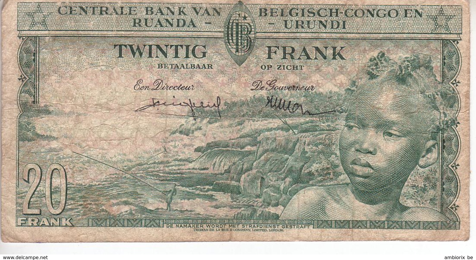 Banque Centrale Du Congo Belge Et Du Ruanda Urundi - 20 Francs - 01 03 1957 - République Démocratique Du Congo & Zaïre