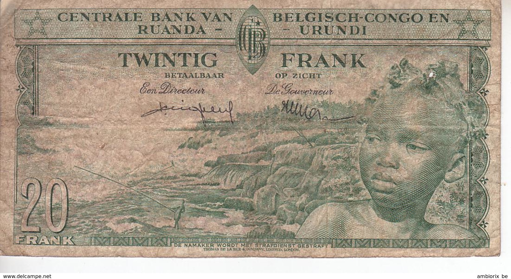 Banque Centrale Du Congo Belge Et Du Ruanda Urundi - 20 Francs - 01 10 1957 - République Démocratique Du Congo & Zaïre