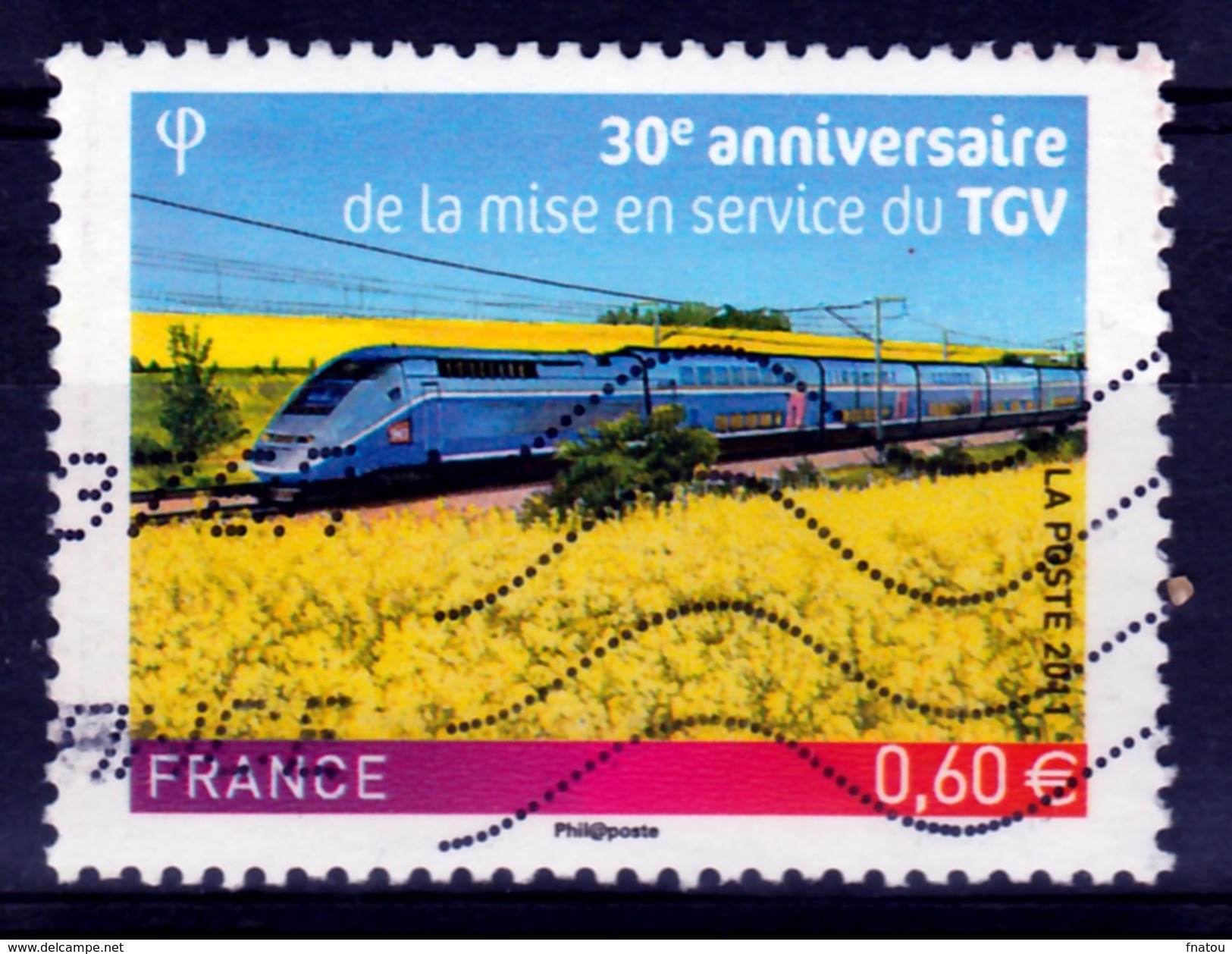 France, TGV "high Speed Train", 30th Anniv., 2011, VFU - Used Stamps